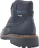 Rear view of a dark blue leather boot. Produktbild-Vorschau