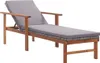 vidaXL Sonnenliege mit Auflage Poly Rattan Akazie Produktbild-Vorschau 2