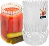 A jar of pickles and a stack of white fermentation weights. Podgląd zdjęcia produktu
