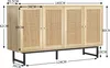 A diagram of a sideboard with dimensions indicated by measurement lines and text. Náhľad obrázku produktu