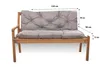 Gartenbankkissen 110×50×40 cm Grau – bequemes Sitz- und Produktbild-Vorschau 2