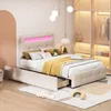 Letto imbottito 90 x 200 cm con illuminazione a LED, 2 Anteprima dell’immagine prodotto 9