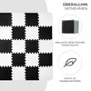 A product image showing a foam mat with a checkerboard pattern and accompanying marketing text and icons. Náhled obrázku produktu