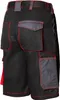 The back view of black work shorts with gray accents and red stitching. Produktbild-Vorschau