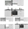 Küchenzeile Vicco Fame-Line Weiß Landhaus/Weiß 235 cm ohne Produktbild-Vorschau 6