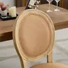 Set van 2 linnen eetkamerstoelen met een ovale rugleuning Productafbeelding-voorbeeld 3