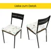 Two chairs with floral cushions are shown from different angles. Produktbild-Vorschau