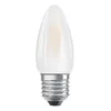 A single frosted white LED candle bulb with a silver screw base, isolated on a white background. Produktbild-Vorschau