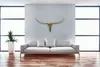 FineBuy Deko Geweih Bull M FB37859 Gold 100 cm Aluminium Produktbild-Vorschau 4