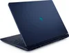 A dark blue Dell Alienware laptop is shown from a rear-angled perspective, with the lid open. Náhľad obrázku produktu