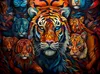 CALVENDO Puzzle Tiger - Illustration vieler Köpfe auf einem Produktbild-Vorschau 3