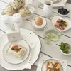 6er Set Frühstücksteller KLEINES HERZ weiß D. 23cm Keramik Produktbild-Vorschau 3