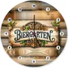 Wanduhr aus Aluminium im Biergarten-Design, Ø ca. 28 cm, Produktbild-Vorschau 1