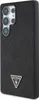 A black phone case with embossed Guess logos and a triangular Guess logo badge. Produktbild-Vorschau