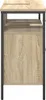 Side view of a beige wooden cabinet with a gray metal frame. Produktbild-Vorschau