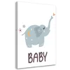 Leinwandbild elefant für kinder boho 70x100 cm Feeby blau Produktbild-Vorschau 1