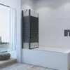 Duschwand Badewanne schwarz 150x140cm 3 teilig mit Nano Produktbild-Vorschau 4