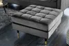 Moderner Hocker COMFORT 80cm grau  Samt Taschenfederkern Produktbild-Vorschau 2