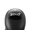 A close-up of the top of a black wireless earbud with the brand logo visible. Voir les images du produit