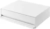 A white metal kitchen storage unit with a drawer and a pull-out tray. Podgląd zdjęcia produktu