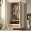 Weißer Landhausstil Kleiderschrank mit 2 Türen & Rattan, Produktbild-Vorschau 8