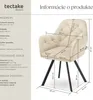 Otočné zamatové kreslo Lucia, čalúnené, s prešívaným vzorom Náhľad obrázku produktu 7