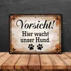 Vorsicht Hier wacht unser Hund Metallschild in 15x20 cm Produktbild-Vorschau 4
