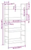 vidaXL Bücherregal 4 Regalböden Schwarz 60×27,6×124,5 cm Produktbild-Vorschau 6