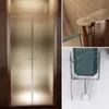A collage of images showing a frosted glass shower door, a close-up of a hinge, and a close-up of a shower door seal. Produktbild-Vorschau
