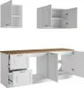 Küchenmöbel-Set - Mit Arbeitsplatte 200 cm - Weiß und Natur Produktbild-Vorschau 4