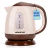 A beige and brown electric kettle is shown on a white background. Podgląd zdjęcia produktu