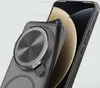 A close-up view of a phone case with a magnetic ring on the back, attached to a smartphone. Produktbild-Vorschau