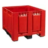 3 Stück Palettenboxen mit Deckel 680l 1200x1000x790 mm Rot  Produktbild-Vorschau 5