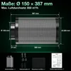 Ikodm Actieve koolfilter, 150 mm, Grow-model, 150x400 mm, Productafbeelding-voorbeeld 2
