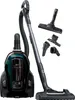 A vacuum cleaner with its accessories displayed against a white background. Produktbild-Vorschau