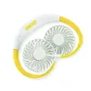 A white and yellow neck fan with two fans is shown against a white background. Anteprima dell’immagine prodotto