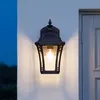 Outdoor Wandleuchte Braun Antik Aluminium Glas IP44 H:26,5 Produktbild-Vorschau 8