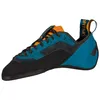 Schnür-Kletterschuh "Finale" von La Sportiva in Blau und Schwarz mit orangefarbenen Akzenten. Produktbild-Vorschau