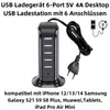 D97C USB Ladegerät 20W | 6-Port USB Hub Netzteil mit USB-C Produktbild-Vorschau 2