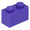 A single purple LEGO brick with two studs on top, shown from a 3/4 angle against a white background. Anteprima dell’immagine prodotto