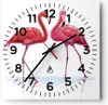Wanduhr - Quadrat - Glasuhr - Flamingos Rosa Paar - 40x40cm Produktbild-Vorschau 1