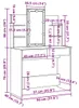 vidaXL Schminktisch mit LED-Leuchten Schwarz 96x40x142 cm Produktbild-Vorschau 8