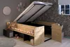 Lit adulte avec caisson de levage - Chêne et noir 166 x 67 Voir les images du produit 17