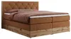A king-size boxspring bed with a tufted headboard and a wooden base, shown against a white background. Produktbild-Vorschau