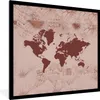 MuchoWow® MuchoWow® Gerahmtes Poster Weltkarte - Rot - Produktbild-Vorschau 1