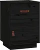 vidaXL Nachttische 2 Stk. Schwarz 40x34x55 cm Massivholz Produktbild-Vorschau 5