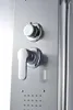 A close-up view of a modern shower panel with chrome fixtures. Podgląd zdjęcia produktu