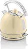 A cream-colored retro electric kettle with a silver handle and base, shown on a white background. Podgląd zdjęcia produktu