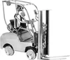 A metal figurine of a forklift with a driver, presented against a white background. Podgląd zdjęcia produktu