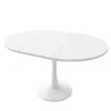 A white oval dining table with a pedestal base, shown against a white background. Náhled obrázku produktu